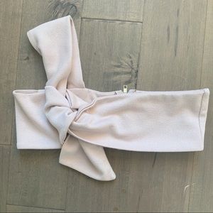 Princess Polly Cross Tie Tank Top Scarf Tan Ivory